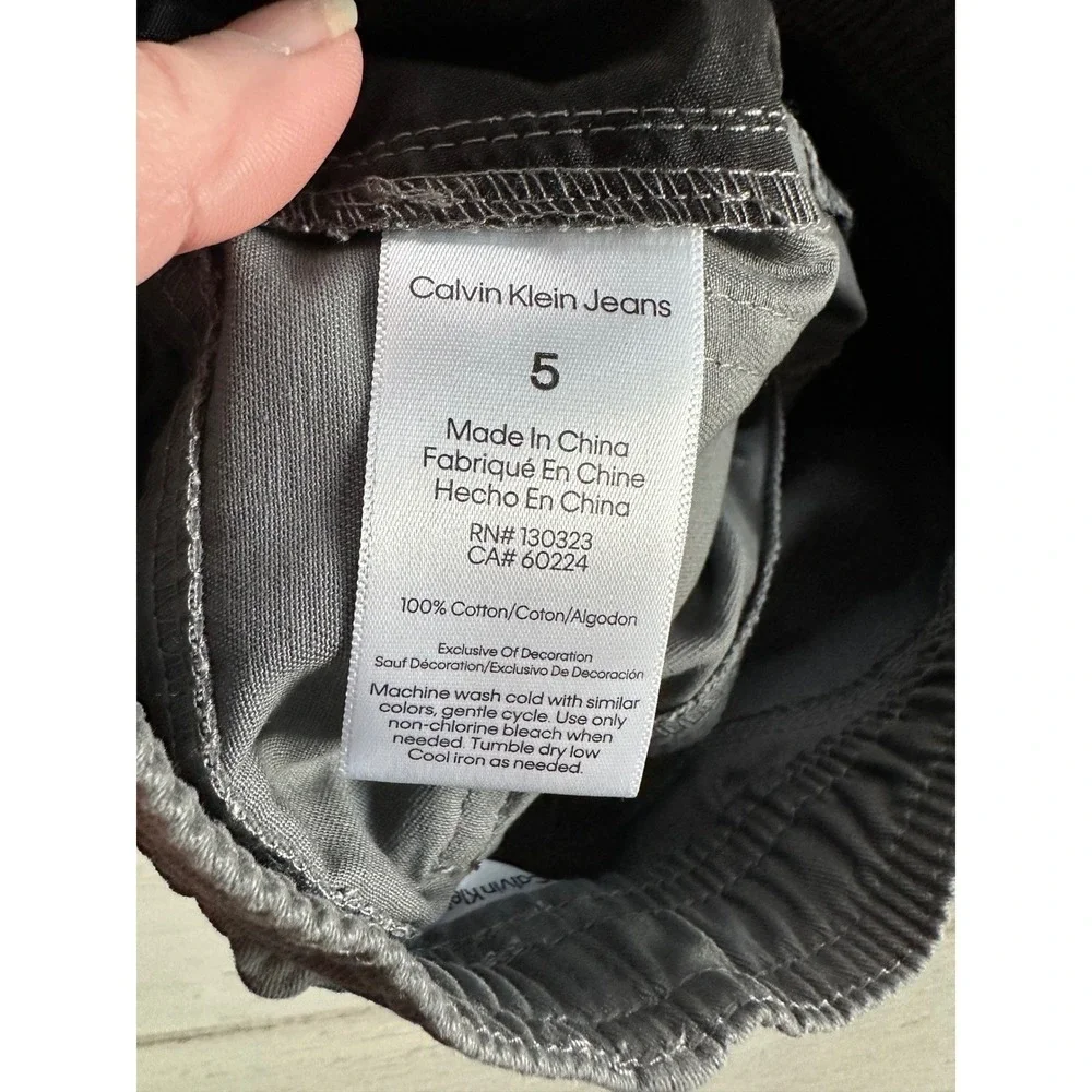 Calvin Klein Jeans Kids Jogger Pants Gray Cuffed Size 5 Lot‎ of 2! Twins Uniform